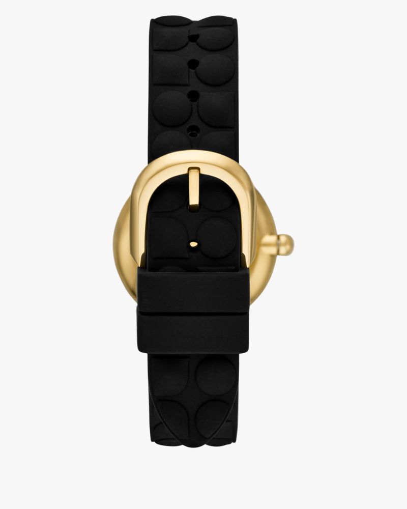 Kate Spade,Mini Park Row Black Silicone Watch,Black