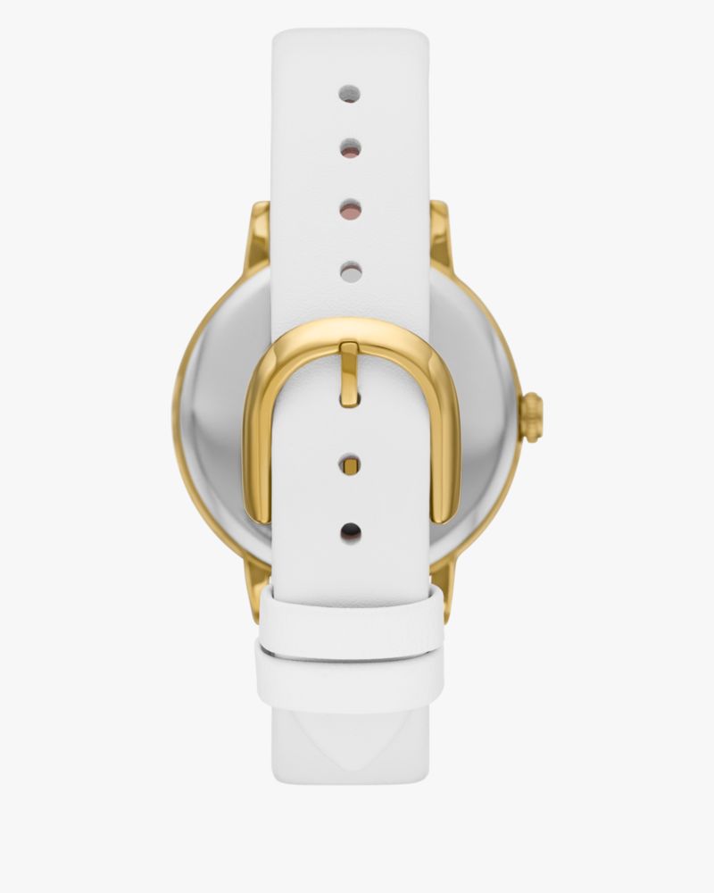 Kate Spade,Metro White Leather Watch,White