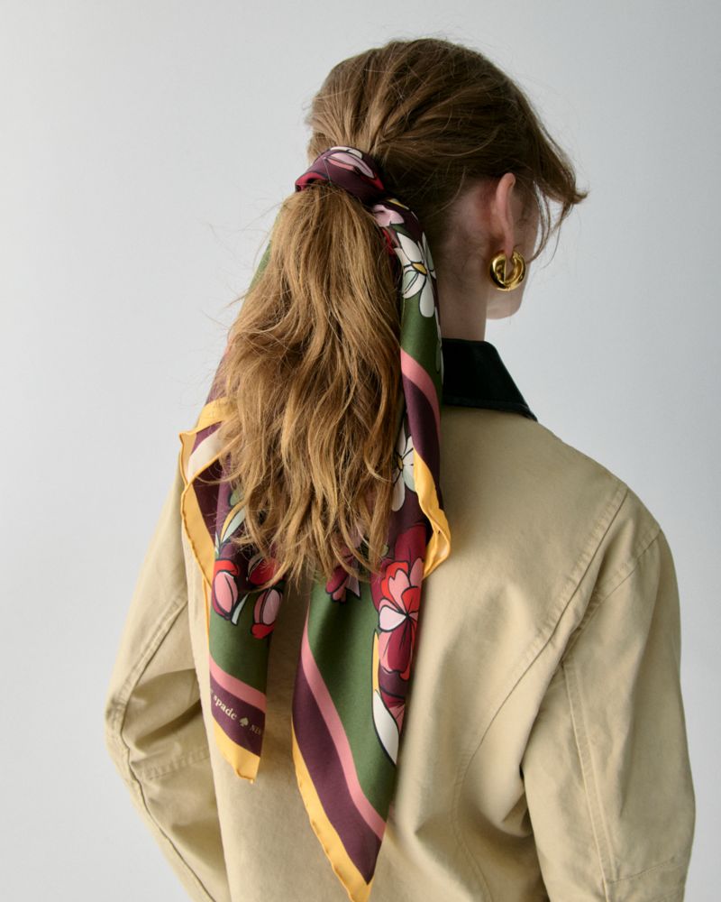 Kate Spade,Mushroom Patch Silk Square Scarf,