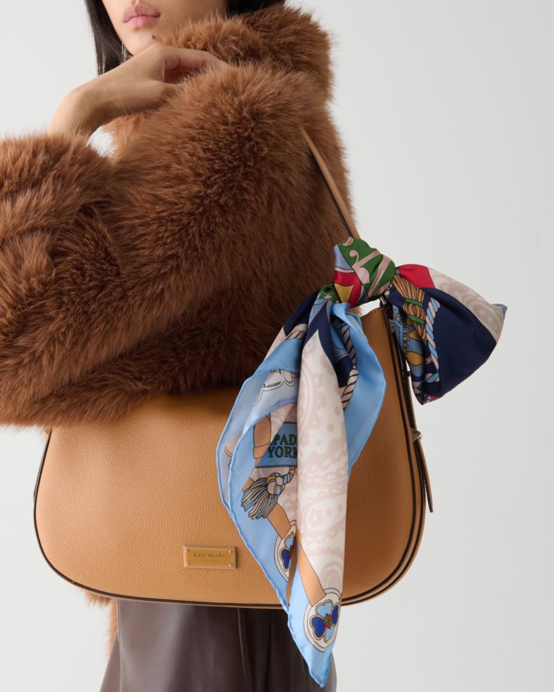 Kate Spade,Lny Horse Silk Square,Silk,Square,Piping,Casual,Multi Color