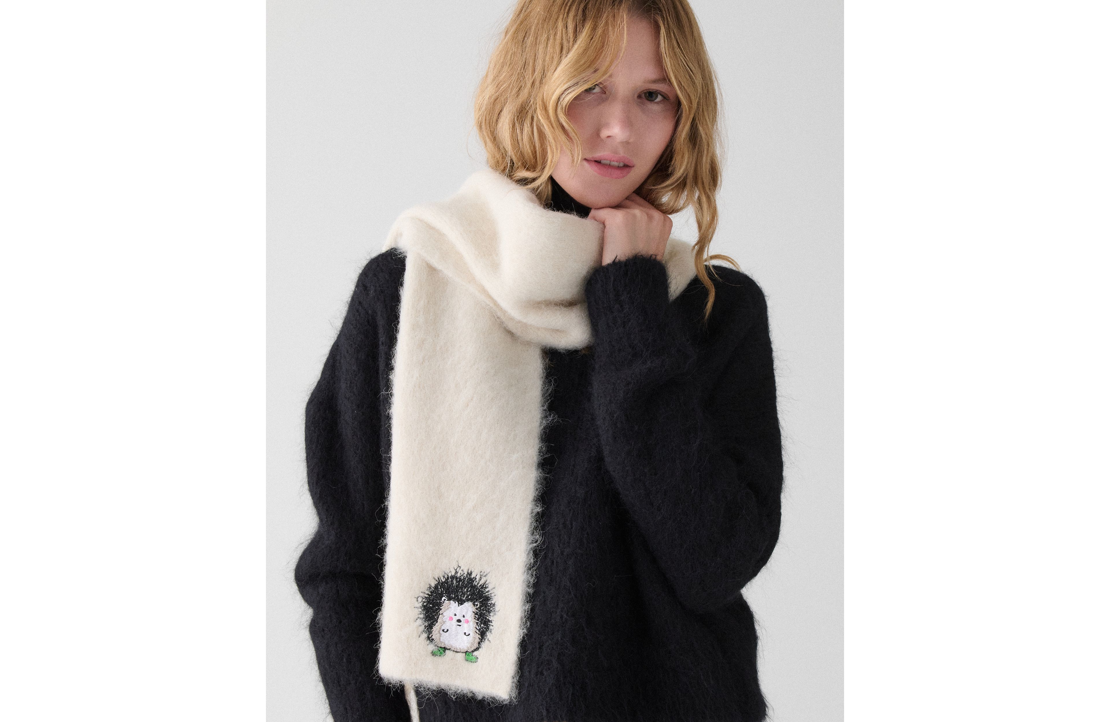 Hedgehog Patch Brushy Scarf