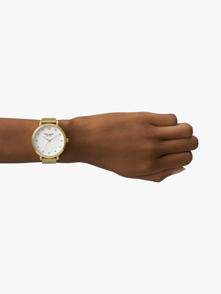 Kate Spade,Gold Mesh Strap Watch,