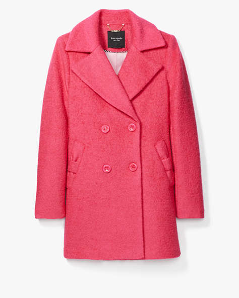 Kate Spade,Double Breasted Wool Jacket,Pom Pink