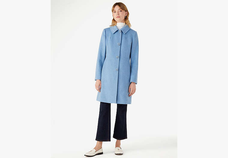 Kate Spade,Wool Lady Coat,Plushed Blue image number 0