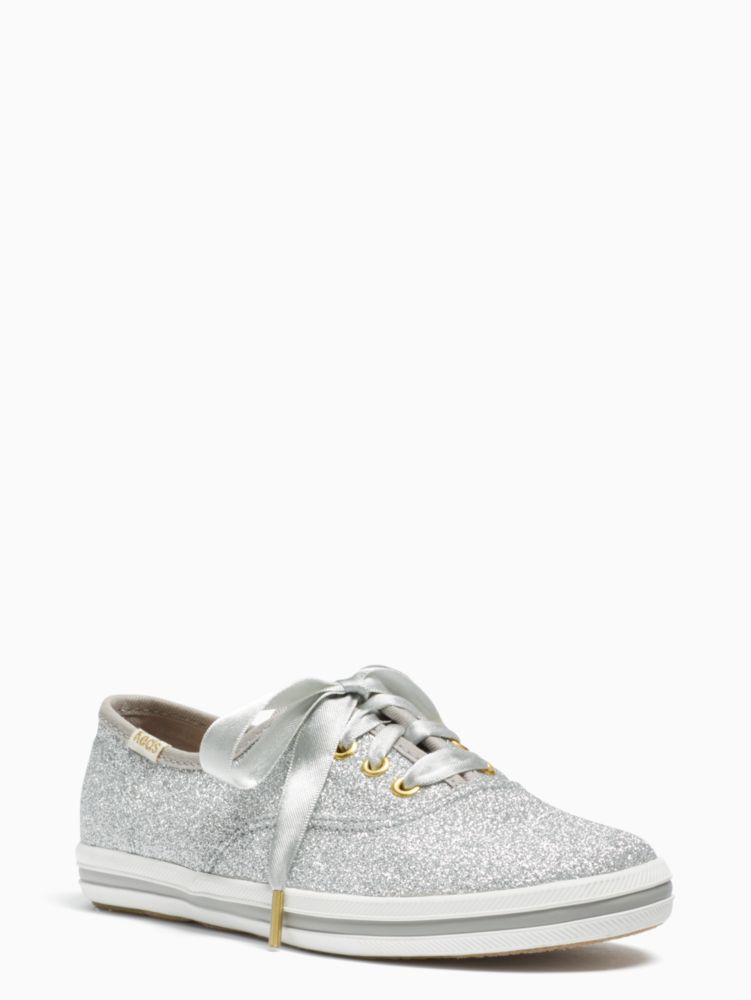 Keds Kids X Kate Spade New York Champion Glitter Youth Sneakers , SILV, ProductTile