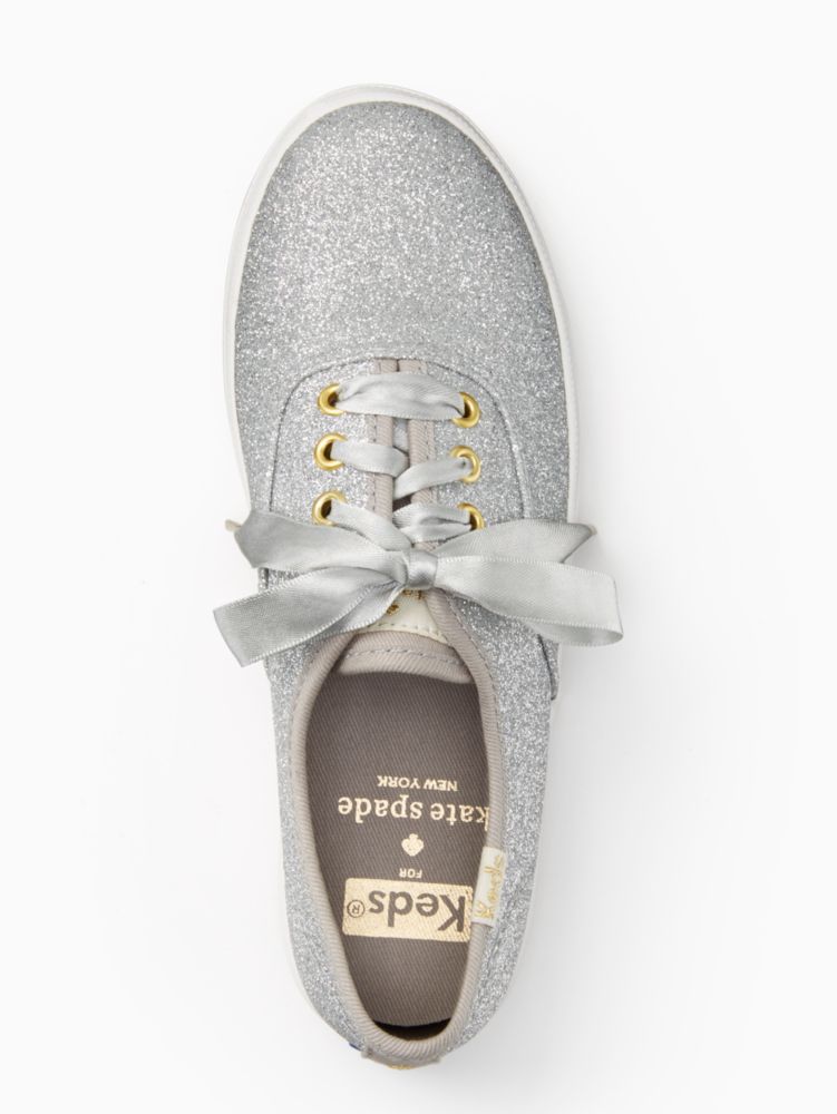 Keds Kids X Kate Spade New York Champion Glitter Youth Sneakers , SILV, Product