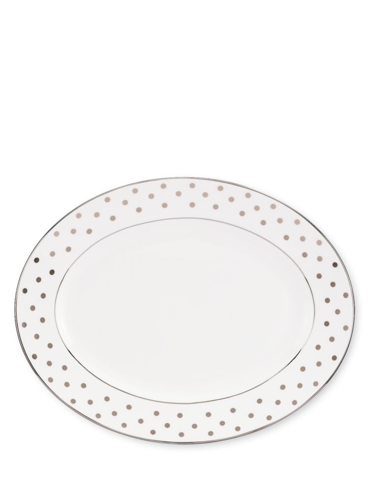 13' Larabee Road Platinum Oval Platter, , Product