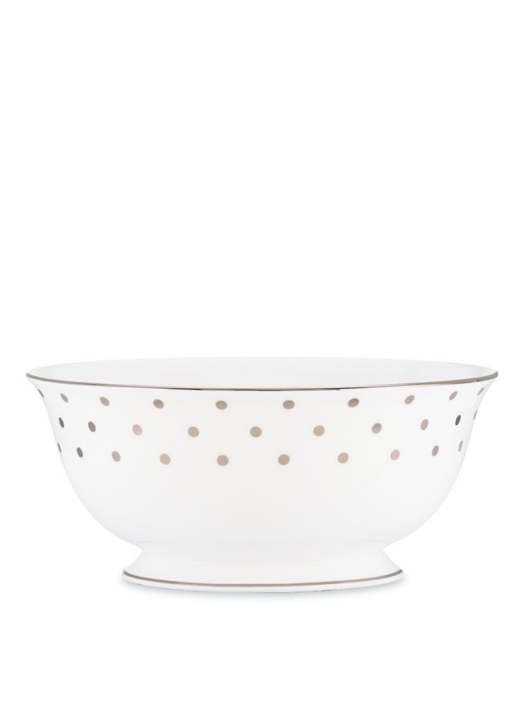 Kate Spade,larabee road platinum serving bowl,kitchen & dining,Parchment