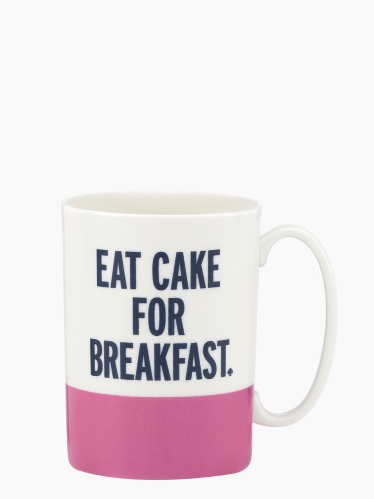 Kate Spade,things we love eat cake for breakfast mug,kitchen & dining,Parchment