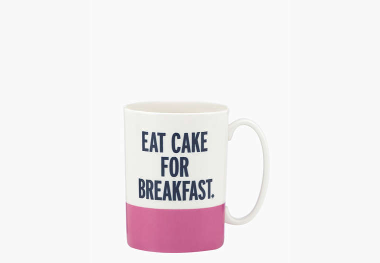 Kate Spade,things we love eat cake for breakfast mug,kitchen & dining,Parchment image number 0