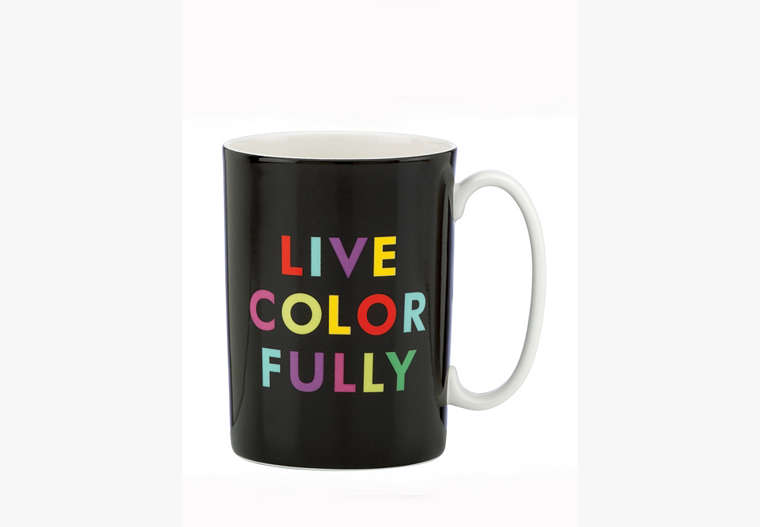 Kate Spade,things we love live colorfully mug,Black image number 0