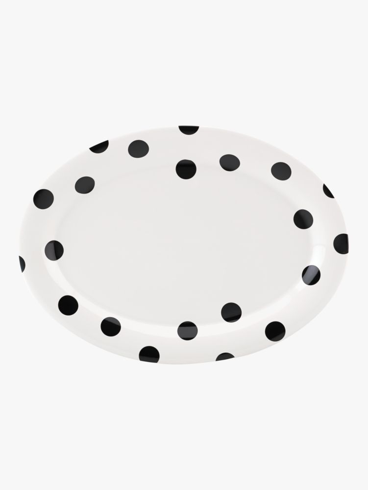 Kate Spade,Deco Dot Hors D'oeuvre Tray,kitchen & dining,Blk/Wht