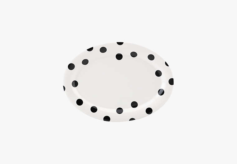 Kate Spade,Deco Dot Hors D'oeuvre Tray,kitchen & dining,Blk/Wht image number 0
