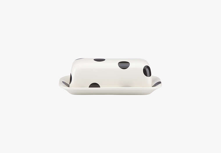 Kate Spade,Deco Dot Covered Butter Dish,White image number 0