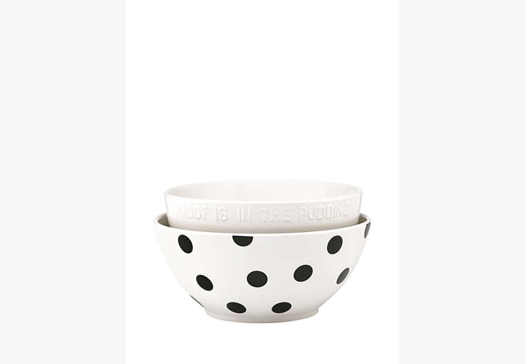 Kate Spade,deco dot set of 2 mixing bowls,kitchen & dining,Black image number 0
