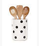Kate Spade,deco dot crock with 3 wooden utensils,kitchen & dining,Black