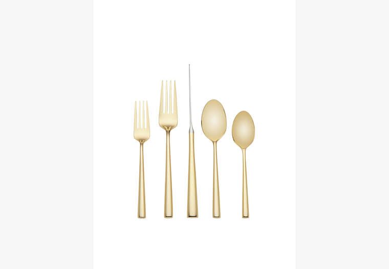 Kate Spade,malmo gold 5 piece place setting,kitchen & dining,Gold image number 0