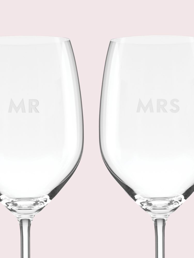 Kate spade mr store and mrs wine glasses