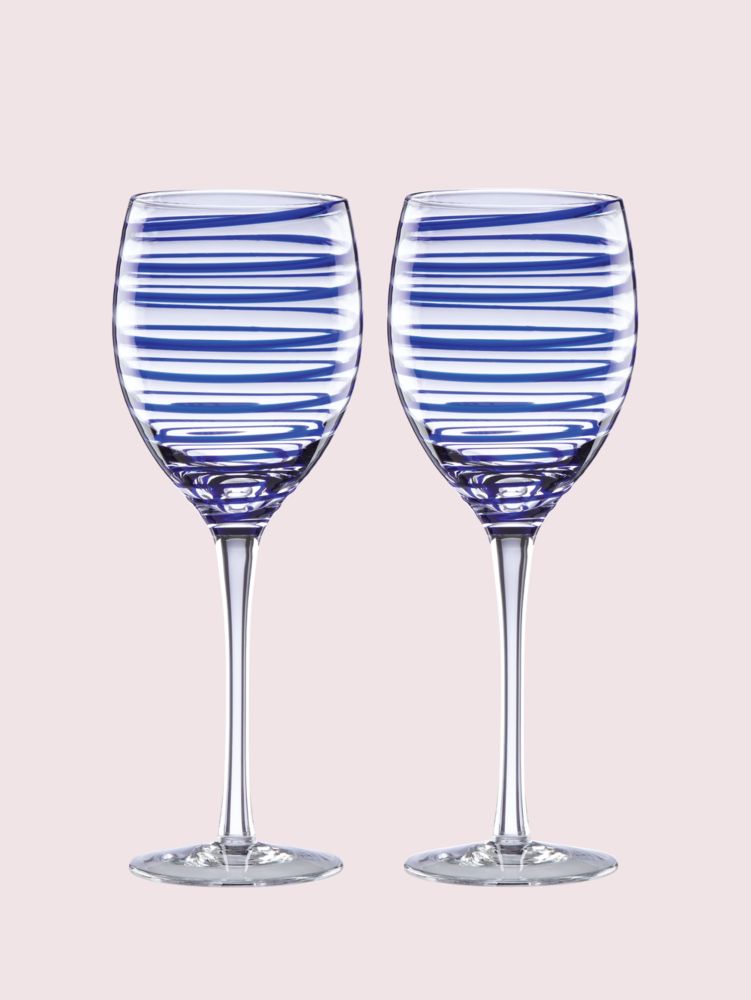 Kate Spade,charlotte street wine glass pair,kitchen & dining,Clear