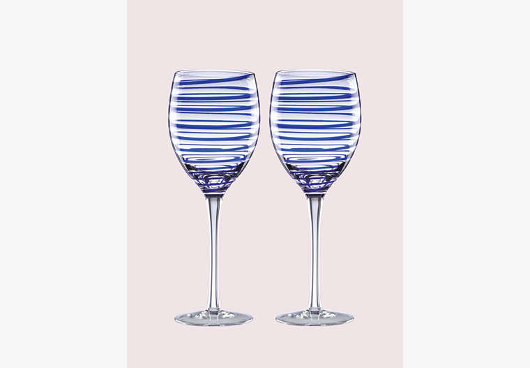 Kate Spade,charlotte street wine glass pair,kitchen & dining,Clear image number 0