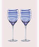 Kate Spade,charlotte street wine glass pair,kitchen & dining,Clear