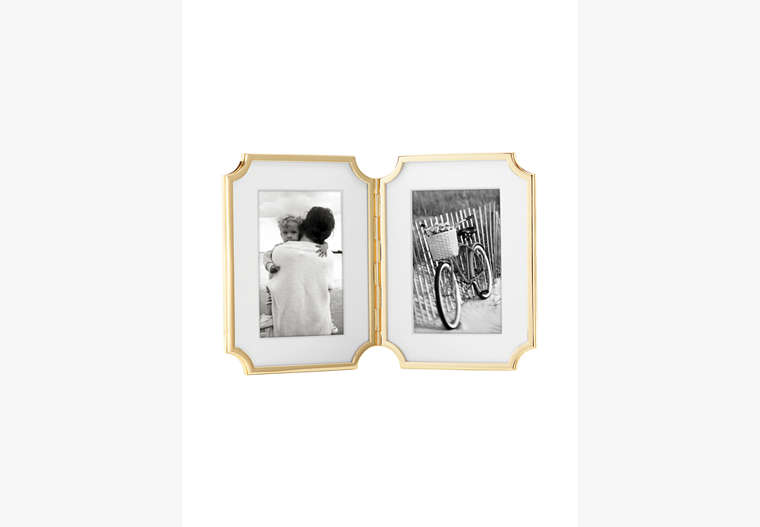 Kate Spade,sullivan street 4x6 hinged double frame,home accents & décor,Gold