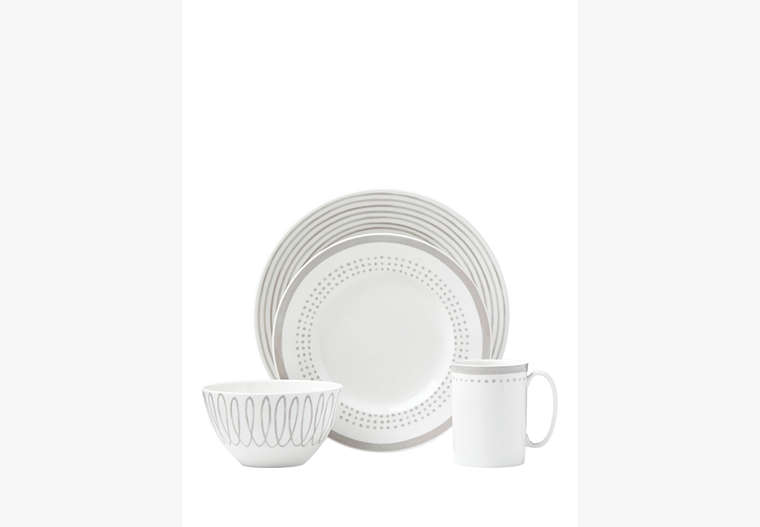 Kate Spade,charlotte street east char grey east 4 piece place setting,kitchen & dining,Parchment image number 0
