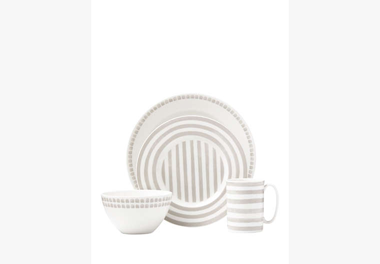 Charlotte Street Grey North 4 Piece Place Setting, Parchment, Product image number 0