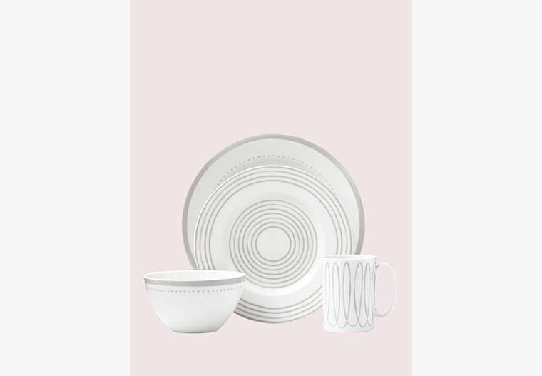 Kate Spade,charlotte street west char grey west 4 piece place setting,kitchen & dining,Parchment image number 0