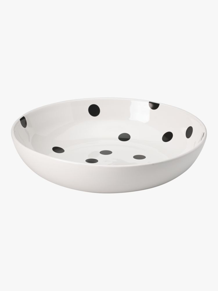 Kate Spade,Deco Dot Large Low Salad Bowl,White