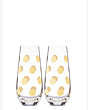 Kate Spade,pearl place stemless champagne glass pair,kitchen & dining,Gold