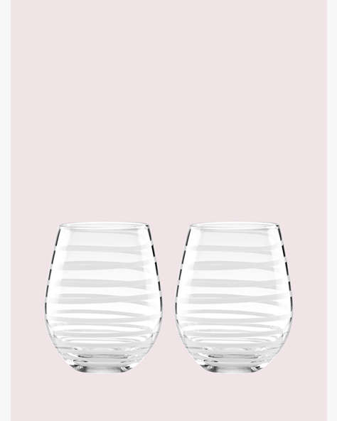 Kate Spade,charlotte street stemless wine glass pair,kitchen & dining,Clear