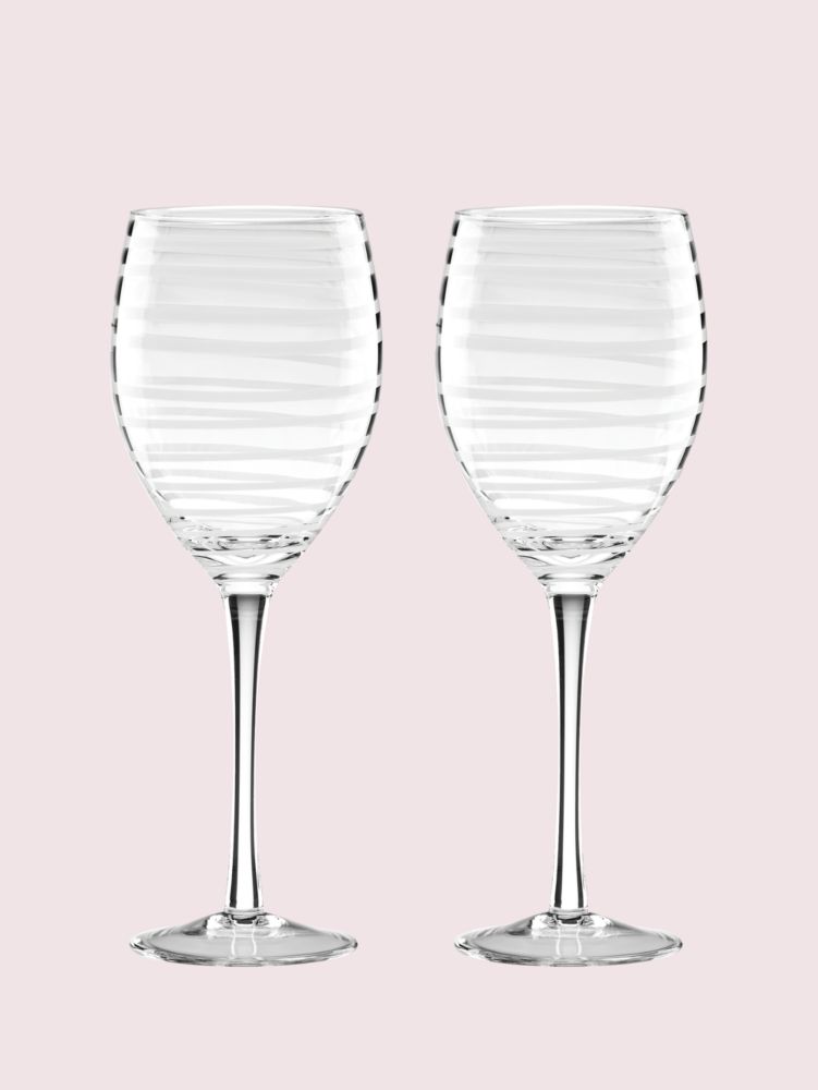 Kate Spade,charlotte street white wine glass pair,kitchen & dining,Clear