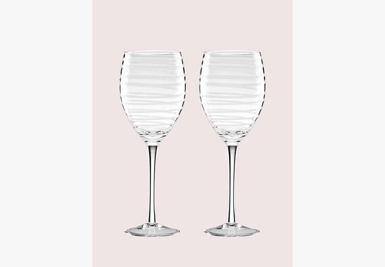 Kate Spade,charlotte street white wine glass pair,kitchen & dining,Clear