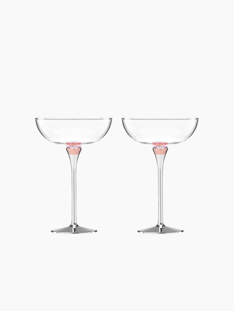 Rosy Glow Champagne Saucer Pair Kate Spade New York