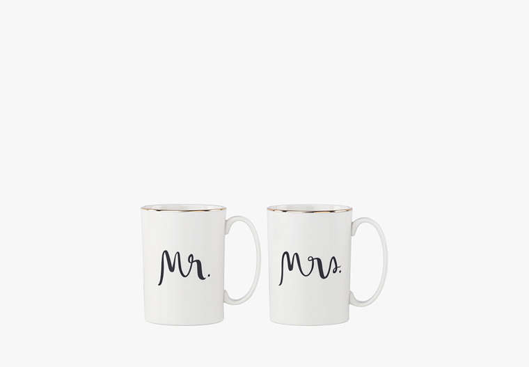 Kate Spade,Mr. and Mrs. 2-Piece Mug Set,White image number 0