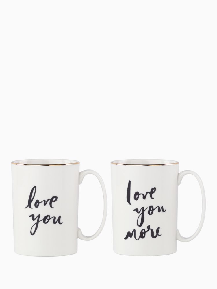 Kate Spade,daisy place love you more mug set,kitchen & dining,Parchment