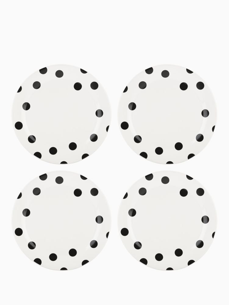 Kate Spade,Deco Dot Dinner Plates, Set Of 4,White