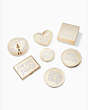 Kate Spade,Phrases Coasters, Set of 4 with holder,Gold