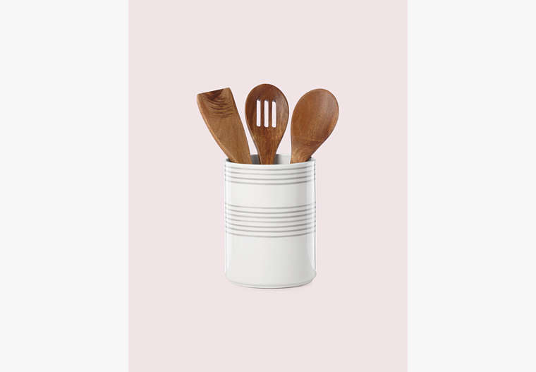 Kate Spade,charlotte street utensil crock with servers,kitchen & dining,Parchment image number 0