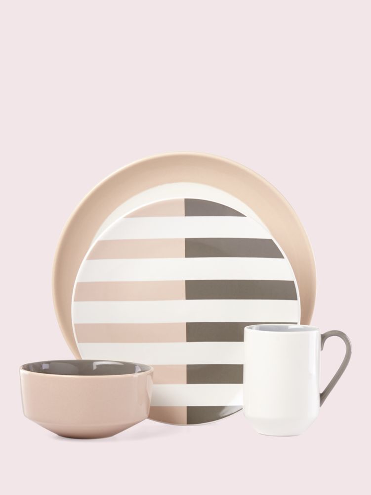 Kate Spade,Nolita Grey 4-piece Place Setting,