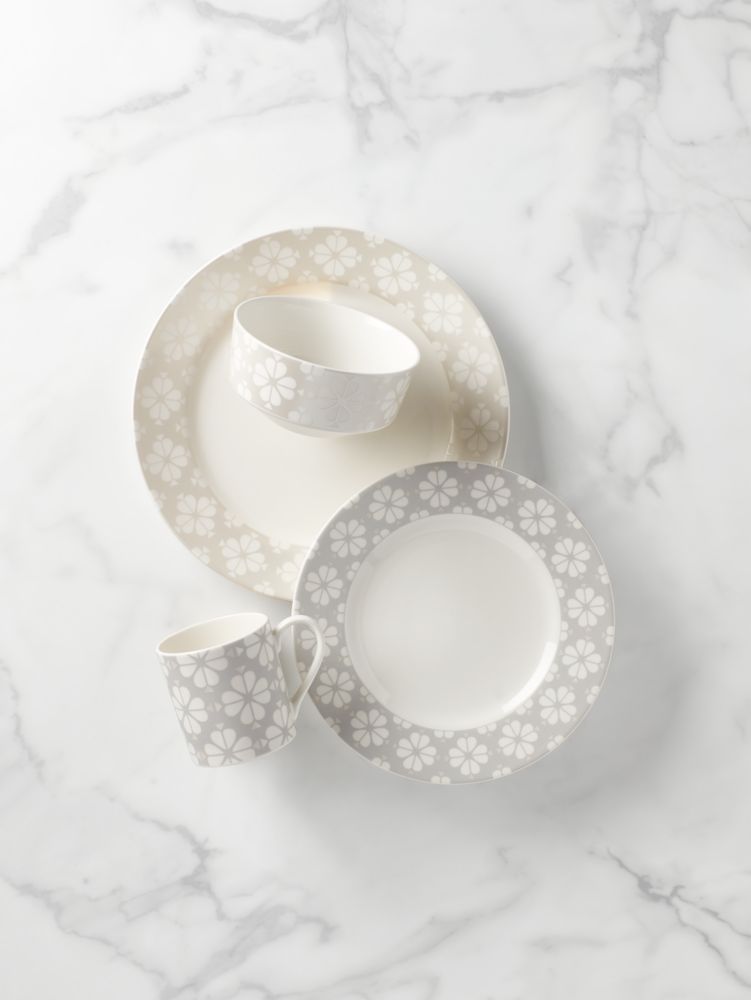 Kate Spade,Spade Flower Platinum 4-piece Place Setting,