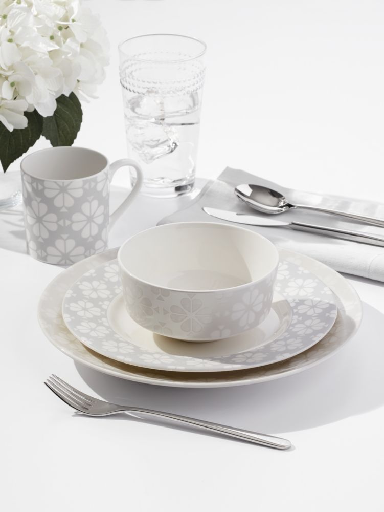 Kate Spade,Spade Flower Platinum 4-piece Place Setting,