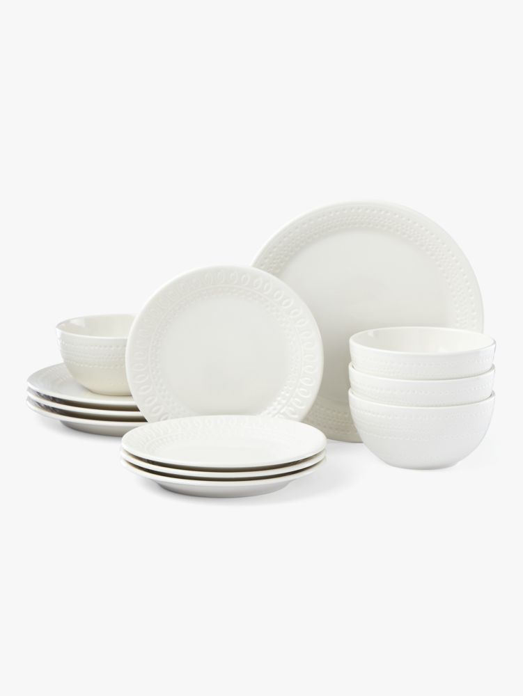 Kate Spade,Willow Drive Cream 12-piece Place Setting,