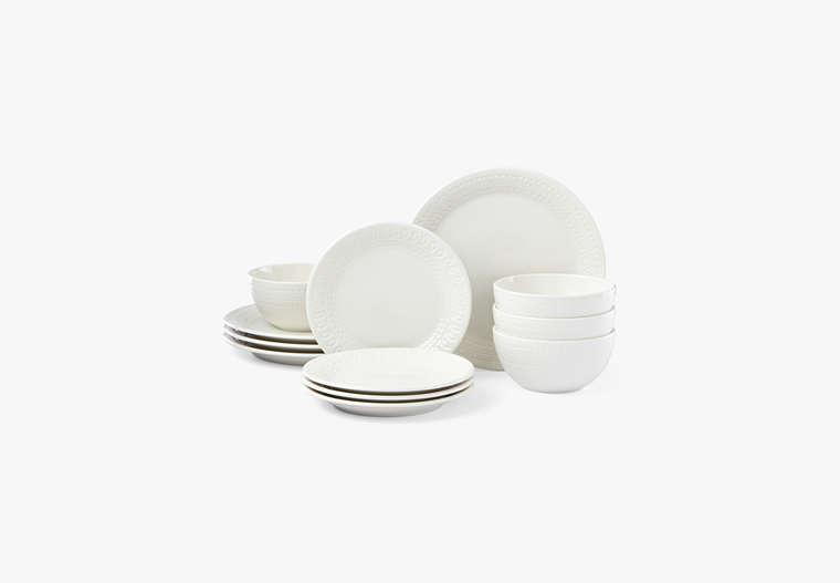 Kate Spade,Willow Drive Cream 12-Piece Place Setting,Ivory image number 0