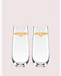 Kate Spade,with love stemless toasting flute pair,kitchen & dining,Clear