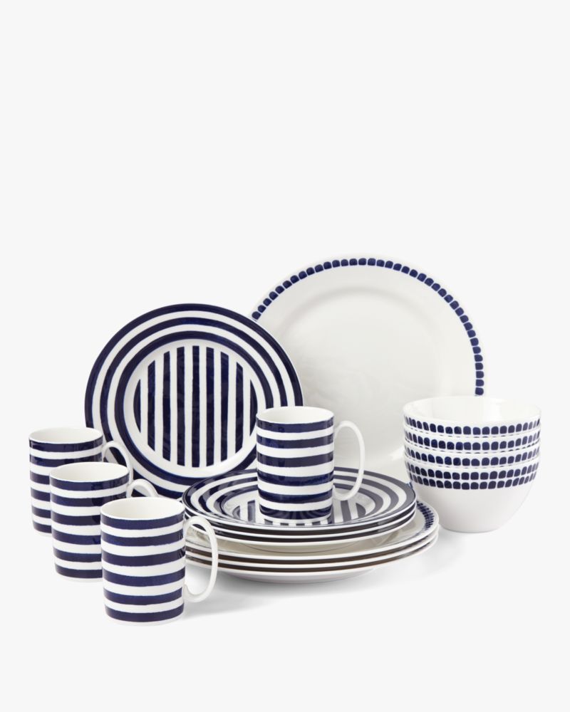 Kate Spade,Charlotte Street North 16-Piece Assorted Dinnerware Set,White