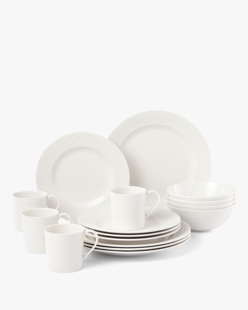 Kate Spade,Wickford 16-Piece Assorted Dinnerware Set,White