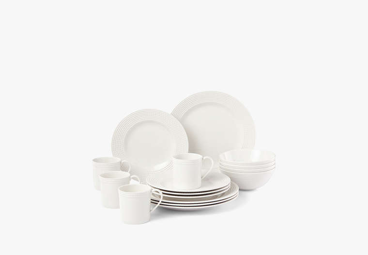 Kate Spade,Wickford 16-Piece Assorted Dinnerware Set,White