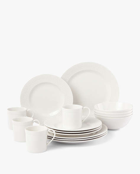 Kate Spade,Wickford 16-Piece Assorted Dinnerware Set,White